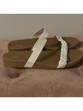 White Shade and Shore sandals from Target  with braided straps #beachvibes